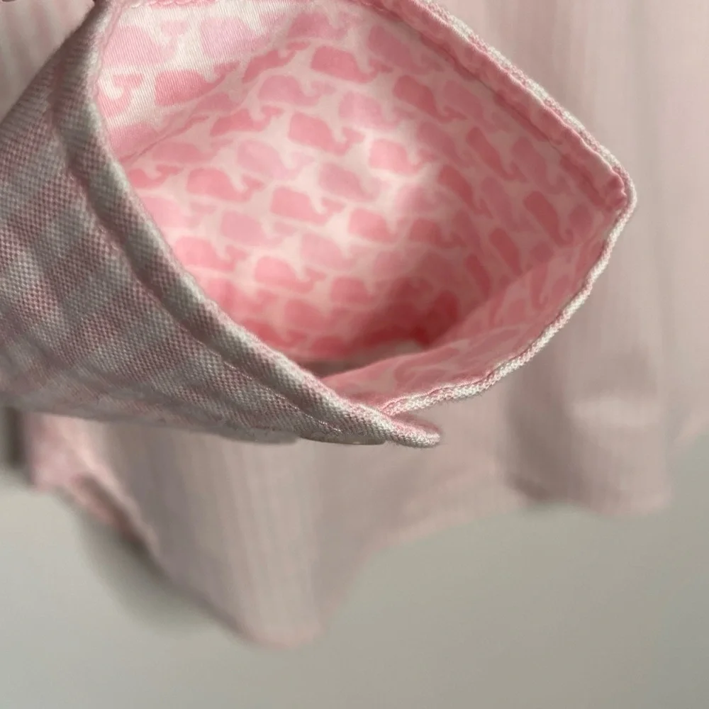 Vineyard Vines | Pink And White Striped Popover Shirt - Picture 5 of 7